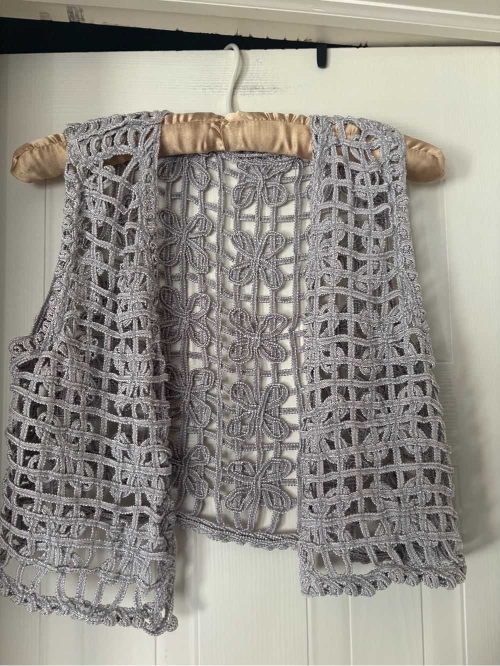 Crochet Openwork Vest in Light Lavender